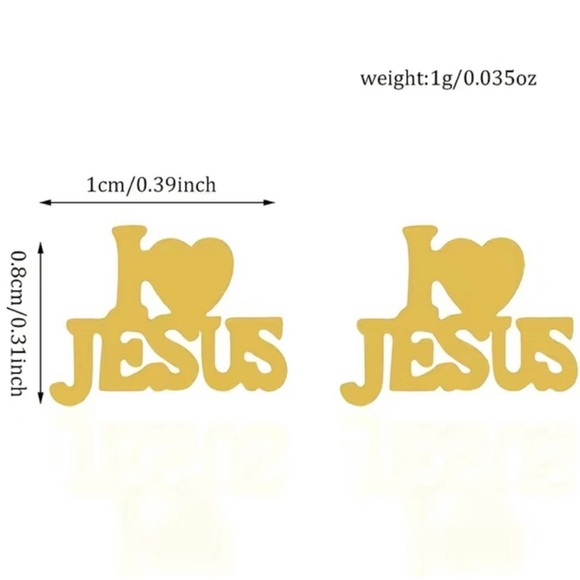🙌🏽 ✨ 3 for $30 Rose Gold I Love Jesus Stud Earrings - Picture 3 of 4